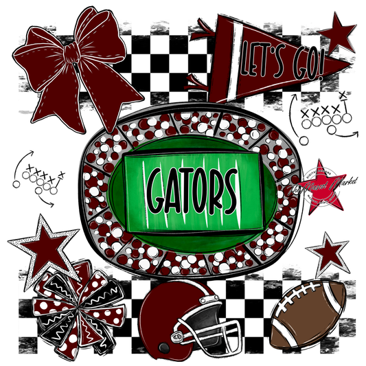 Gators Checkers Spirit Design-Maroon