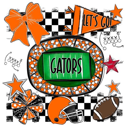 Gators Checkers Spirit Design-Orange