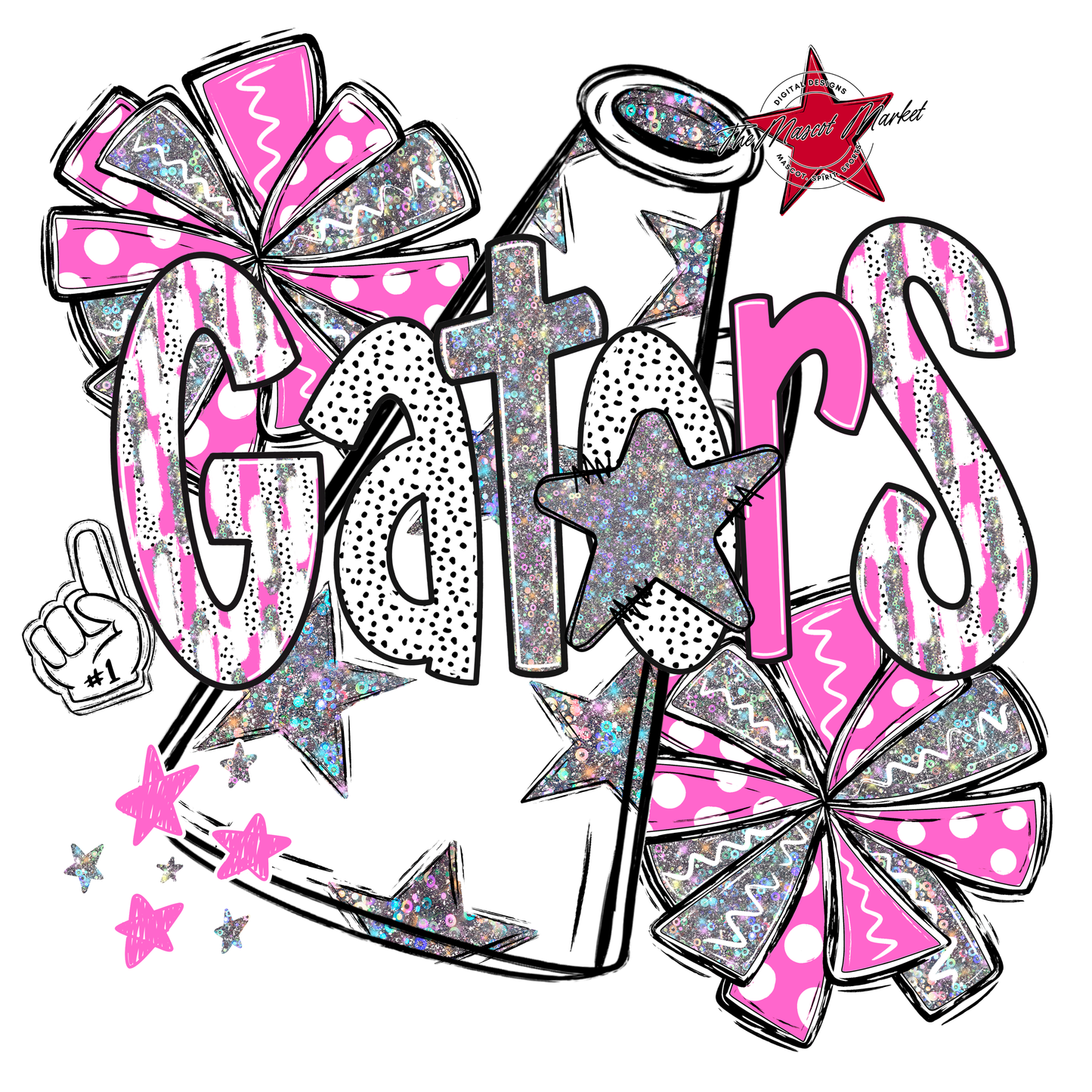Gators Cheer Megaphone Scrape-Baby Pink