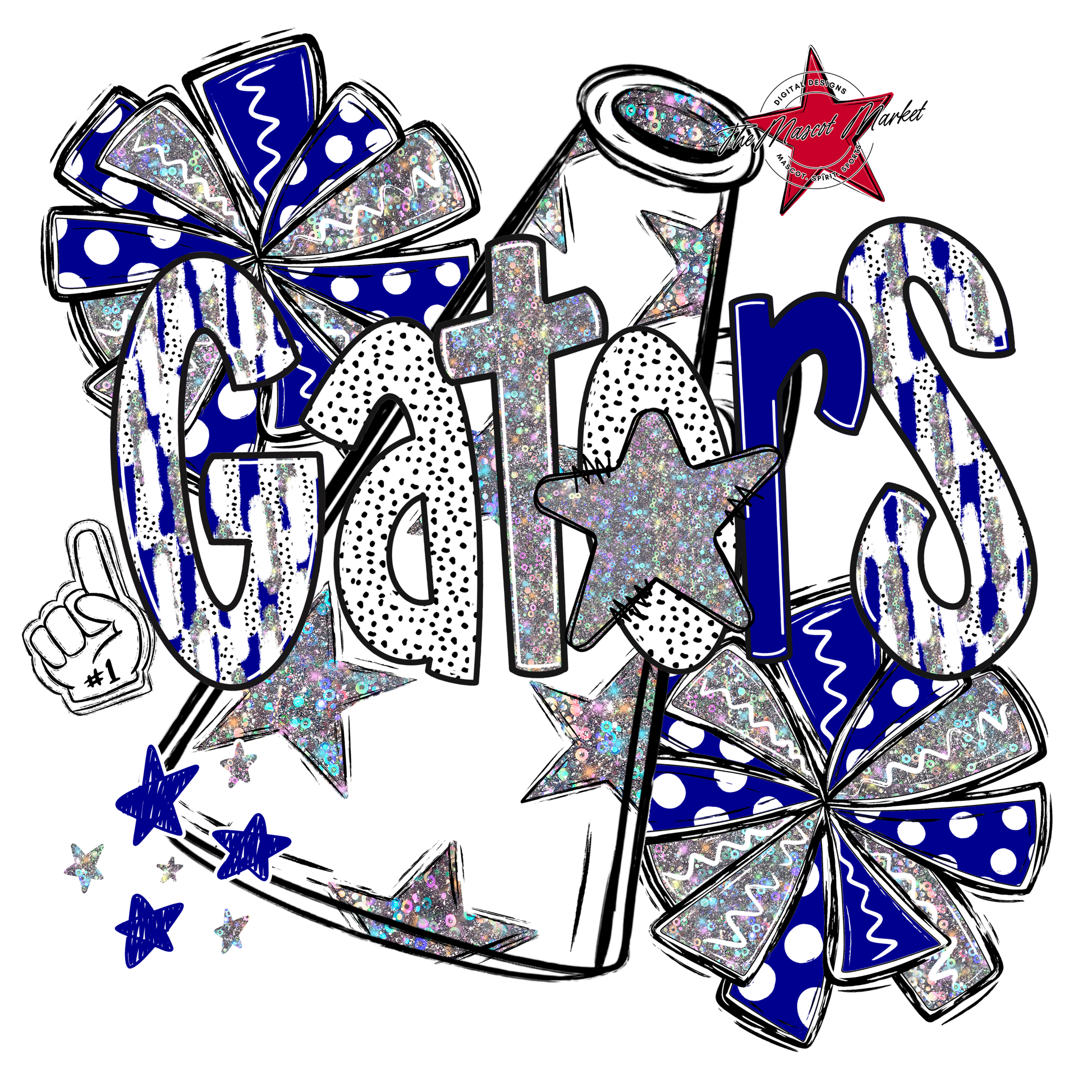 Gators Cheer Megaphone Scrape-Blue