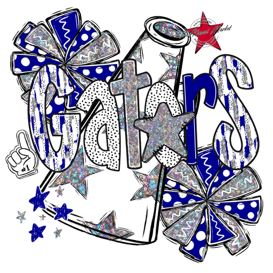 Gators Cheer Megaphone Scrape-Blue
