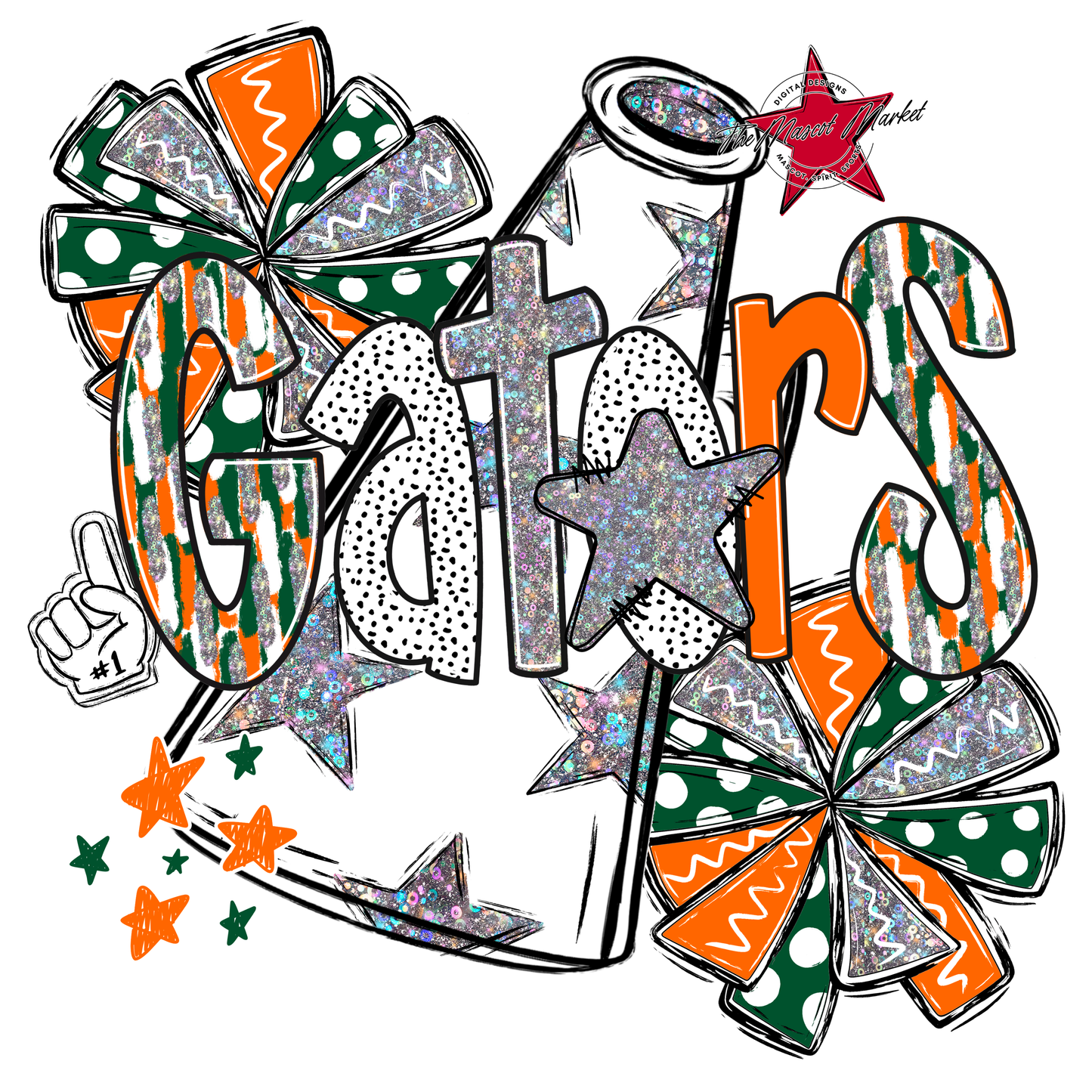 Gators Cheer Megaphone Scrape-Green-Orange