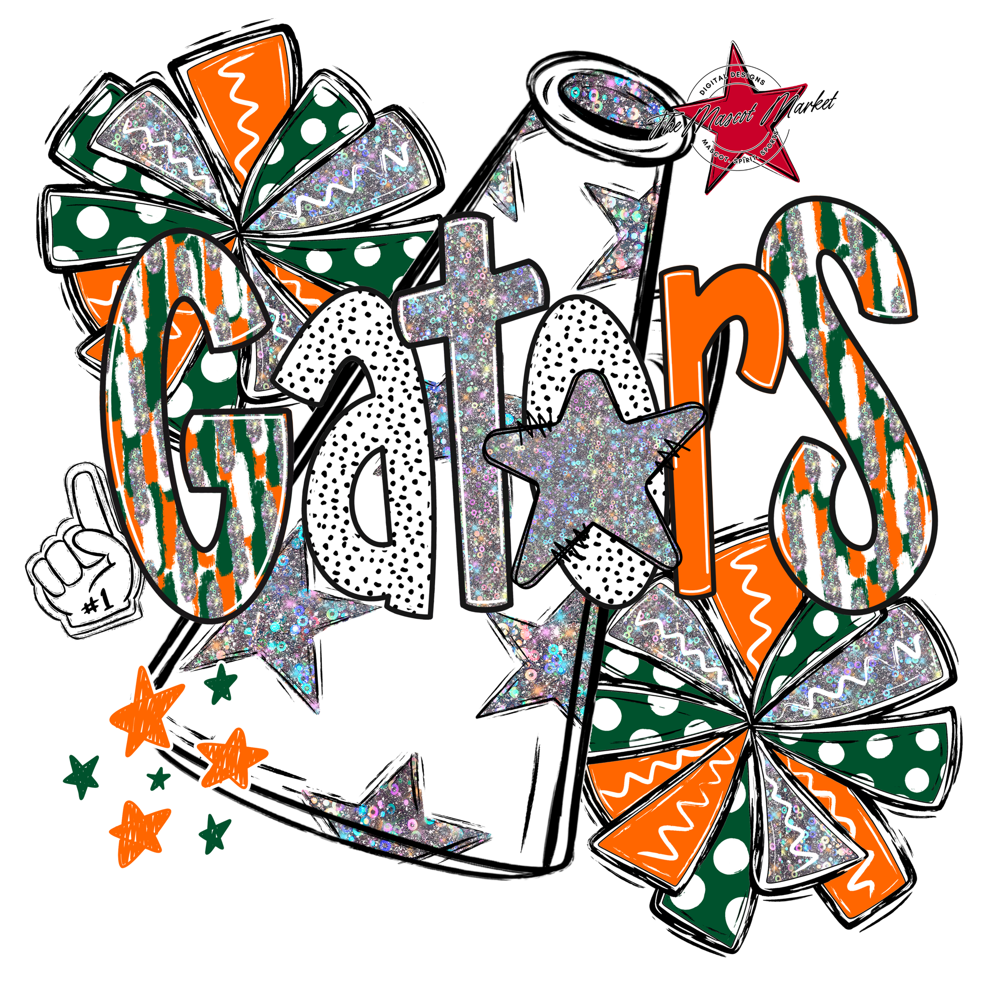 Gators Cheer Megaphone Scrape-Green-Orange