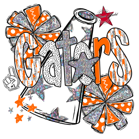 Gators Cheer Megaphone Scrape-Orange
