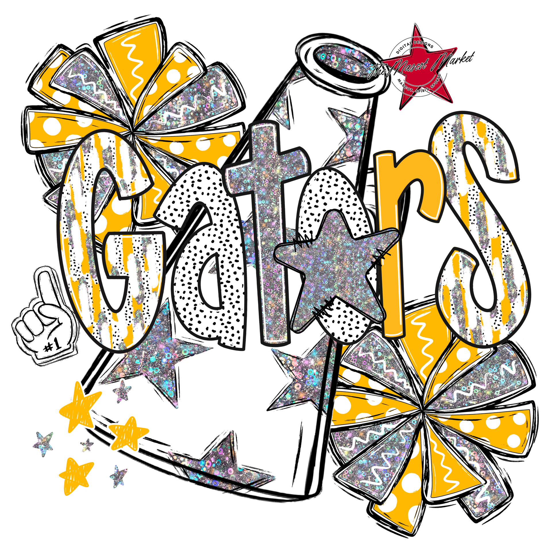 Gators Cheer Megaphone Scrape-Yellow