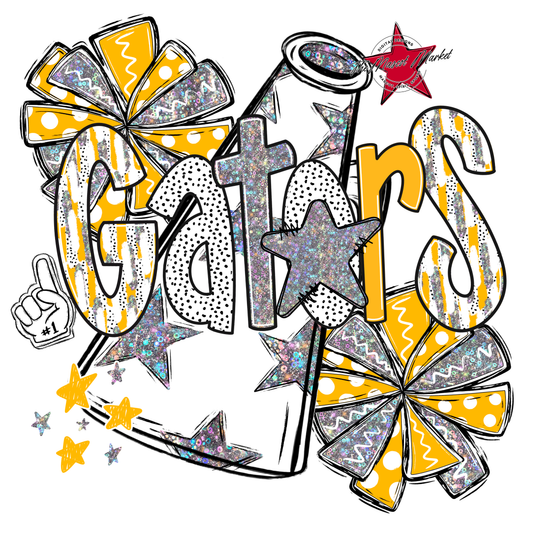 Gators Cheer Megaphone Scrape-Yellow