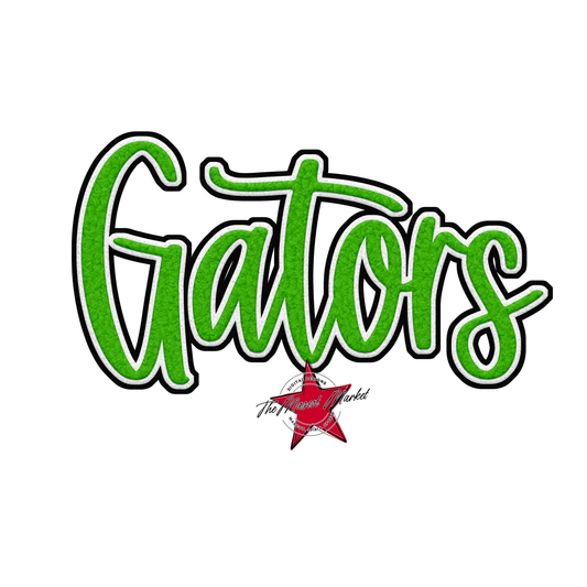 Gators Faux Chenille Patch-Bright Green