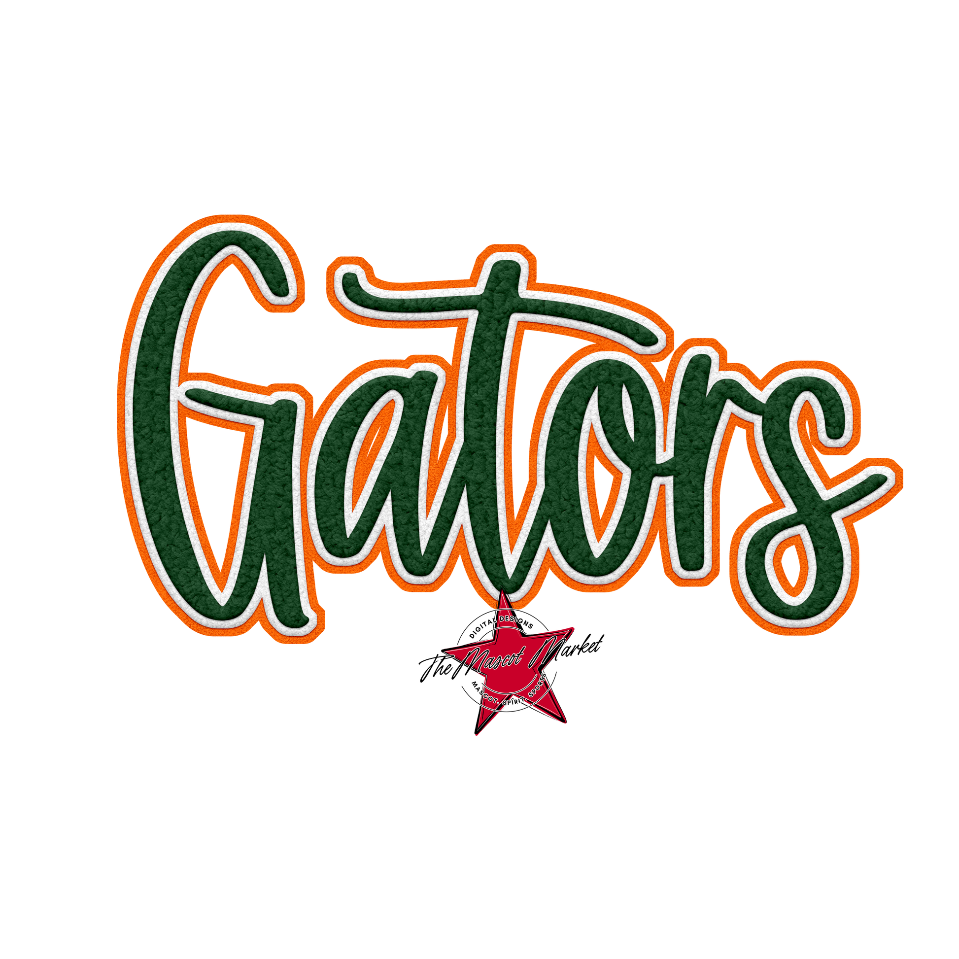 Gators Faux Chenille Patch-Green-Orange