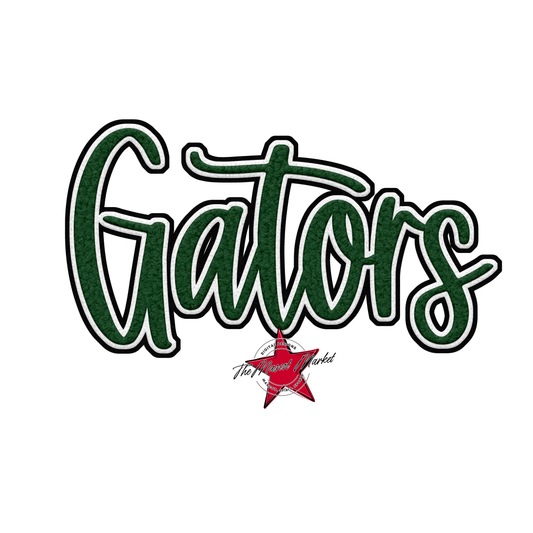 Gators Faux Chenille Patch-Green