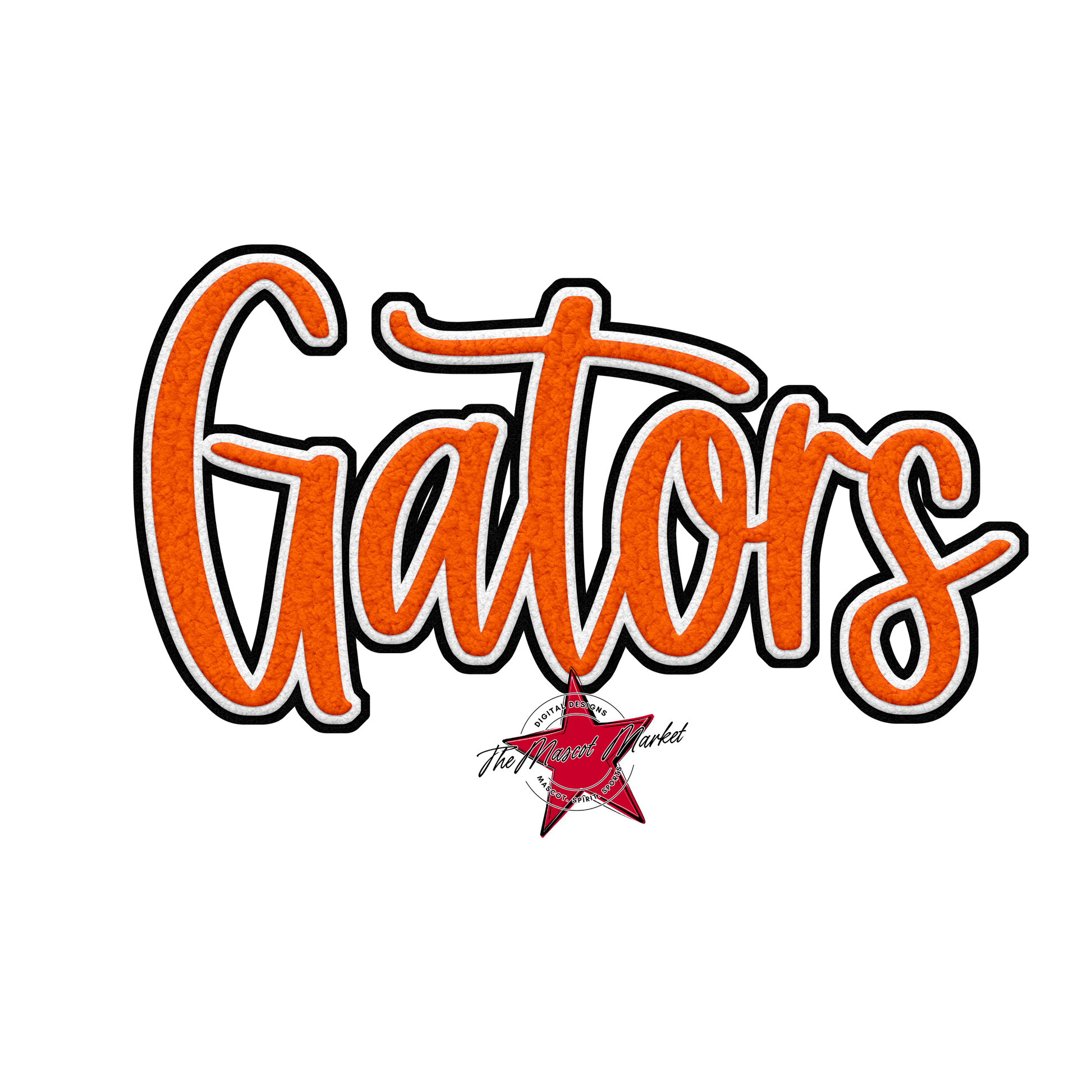 Gators Faux Chenille Patch-Orange
