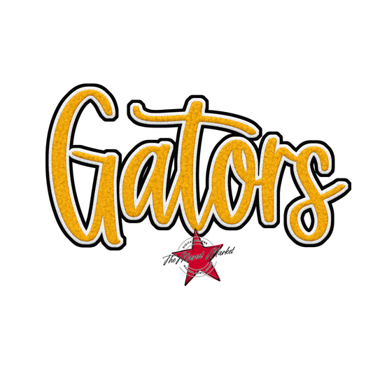 Gators Faux Chenille Patch-Yellow