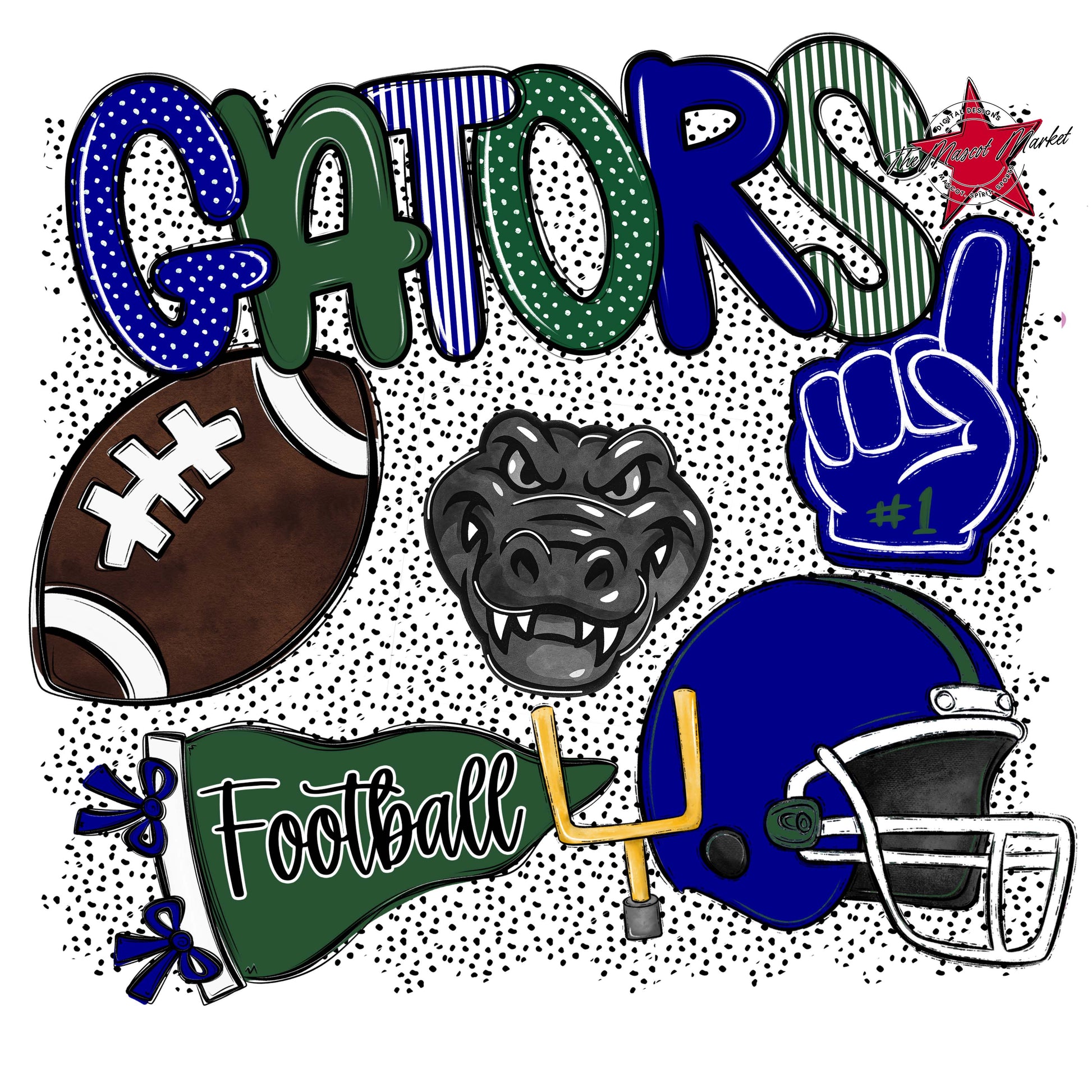 Gators Football Spirit-Blue & Green