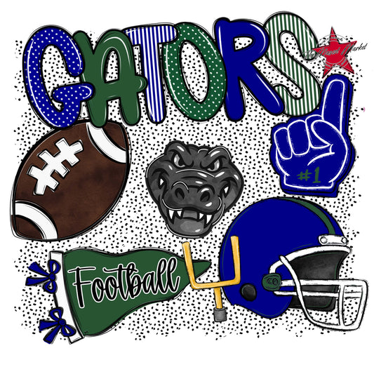 Gators Football Spirit-Blue & Green
