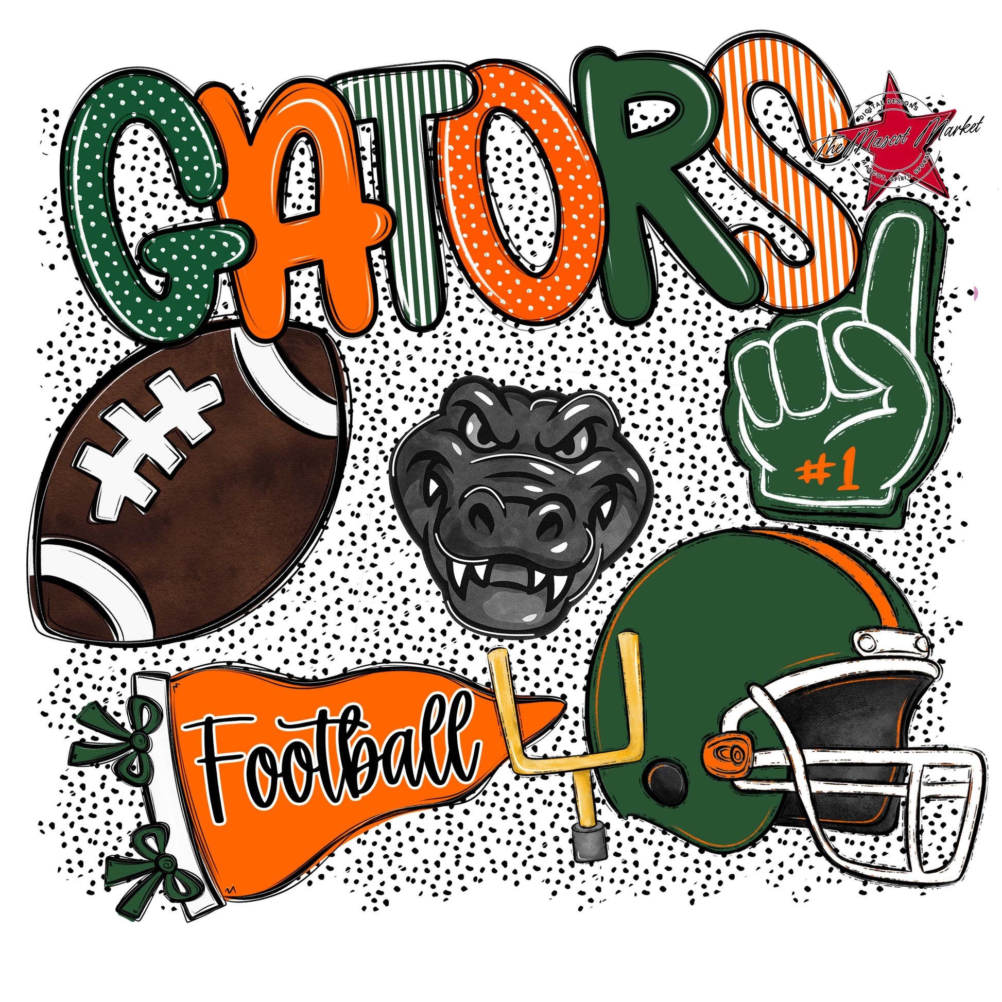 Gators Football Spirit-Green & Orange