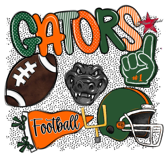 Gators Football Spirit-Green & Orange