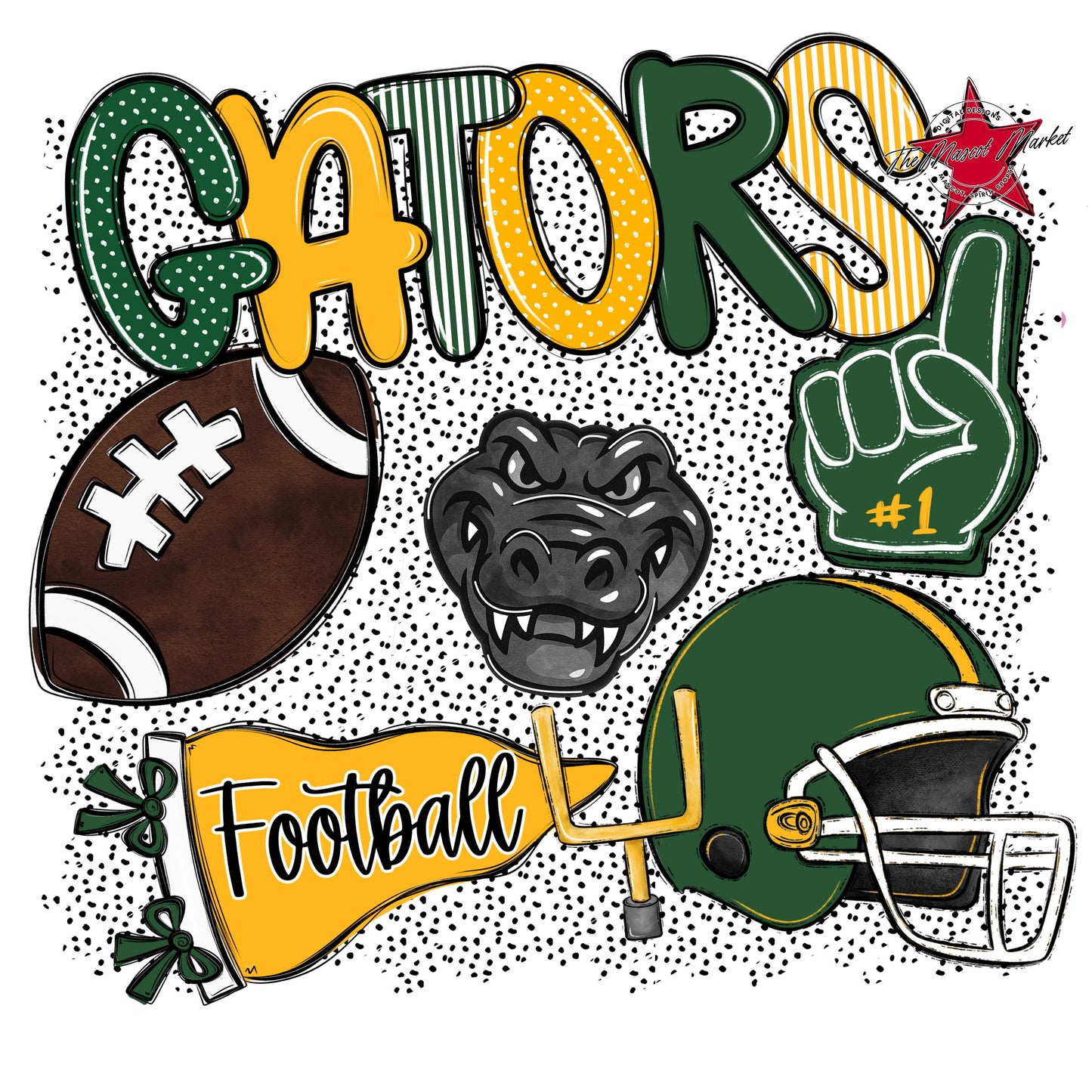 Gators Football Spirit-Green & Yellow