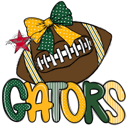 Gators Football Spirit Design-Green & Yellow