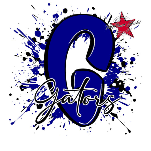 Gators Mascot Splatter-Blue