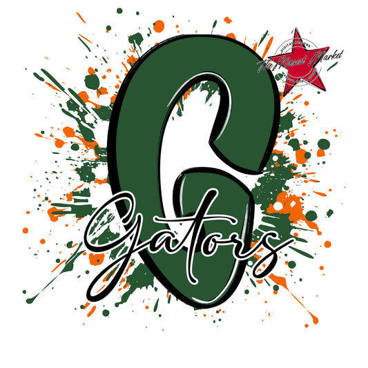 Gators Mascot Splatter-Green & Orange