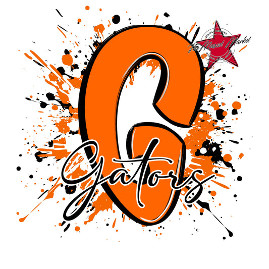 Gators Mascot Splatter-Orange
