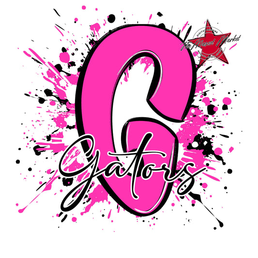 Gators Mascot Splatter-Pink