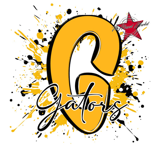 Gators Mascot Splatter-Yellow