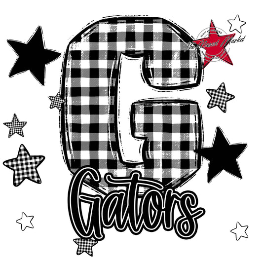 Gators Plaid Star Design-Black
