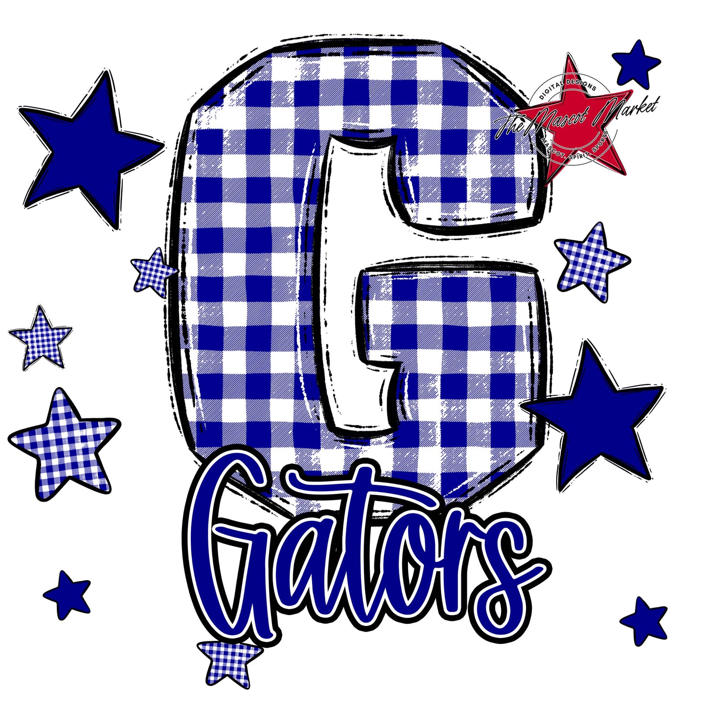 Gators Plaid Star Design-Blue