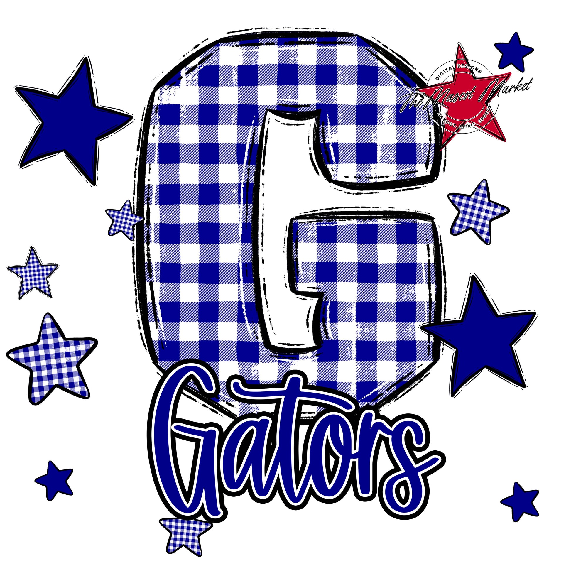 Gators Plaid Star Design-Blue