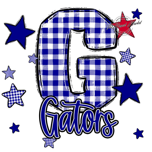 Gators Plaid Star Design-Blue