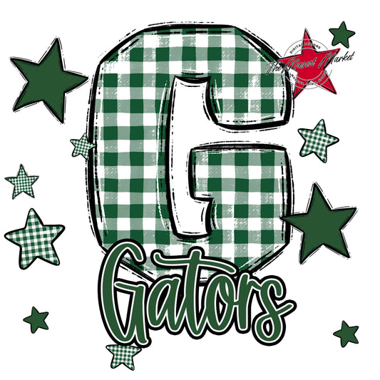 Gators Plaid Star Design-Green