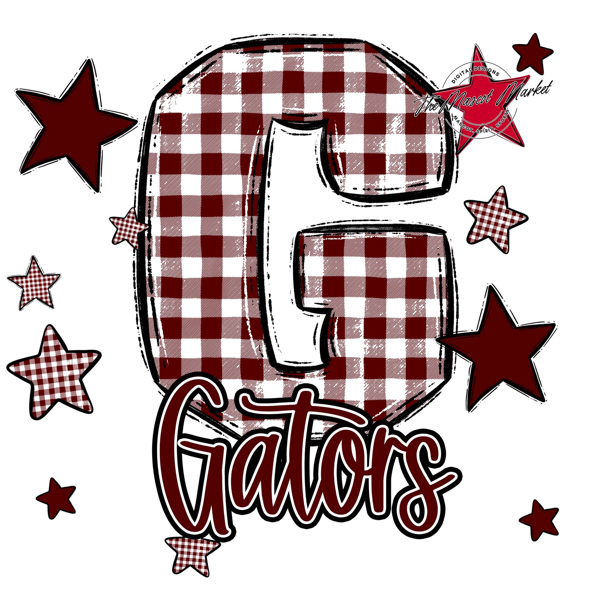 Gators Plaid Star Design-Maroon