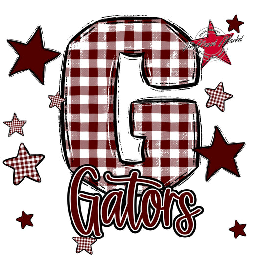 Gators Plaid Star Design-Maroon