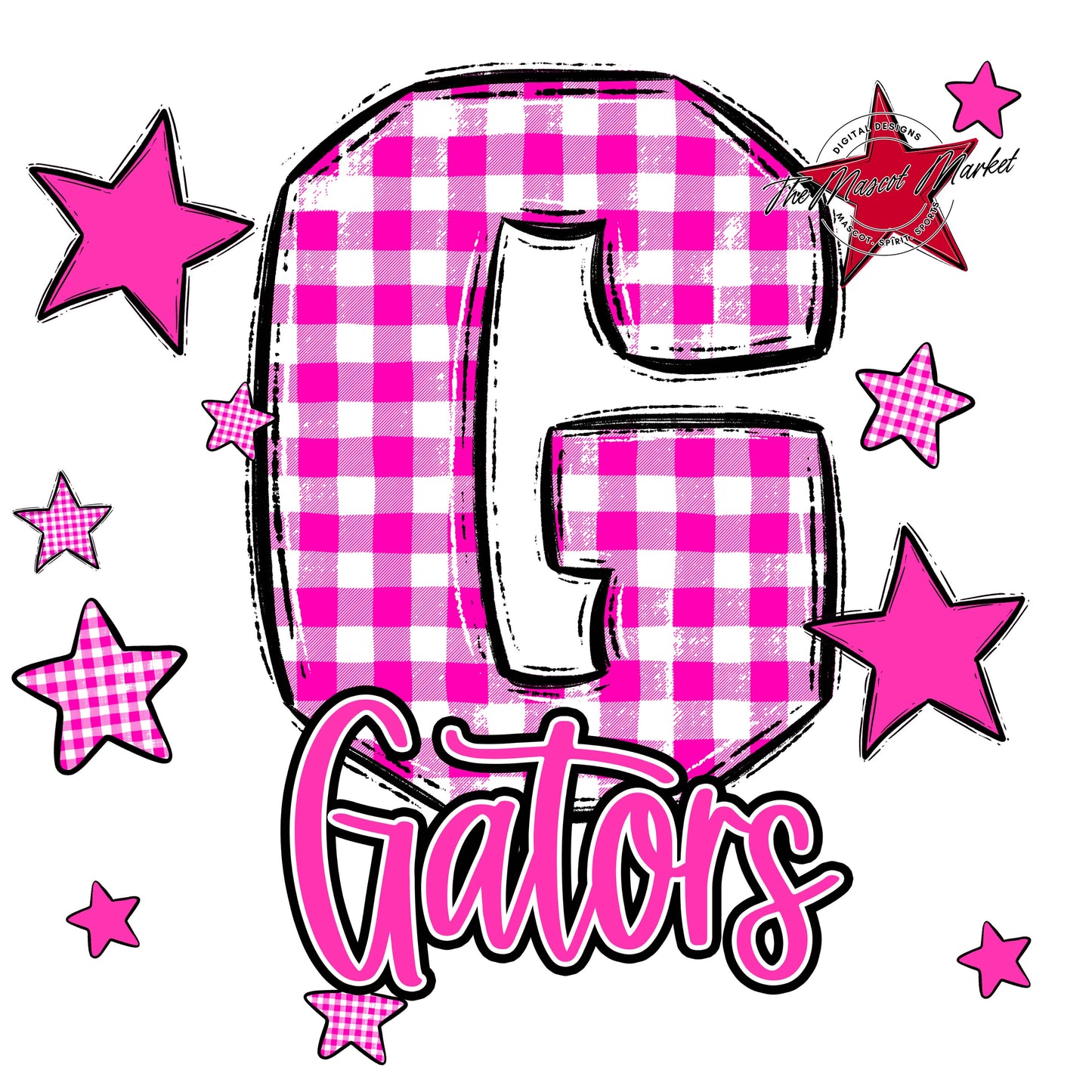 Gators Plaid Star Design-Pink