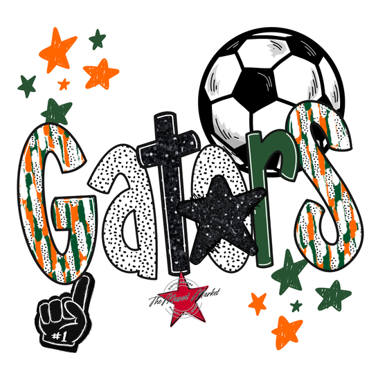 Gators Soccer Scrape-Green-Orange