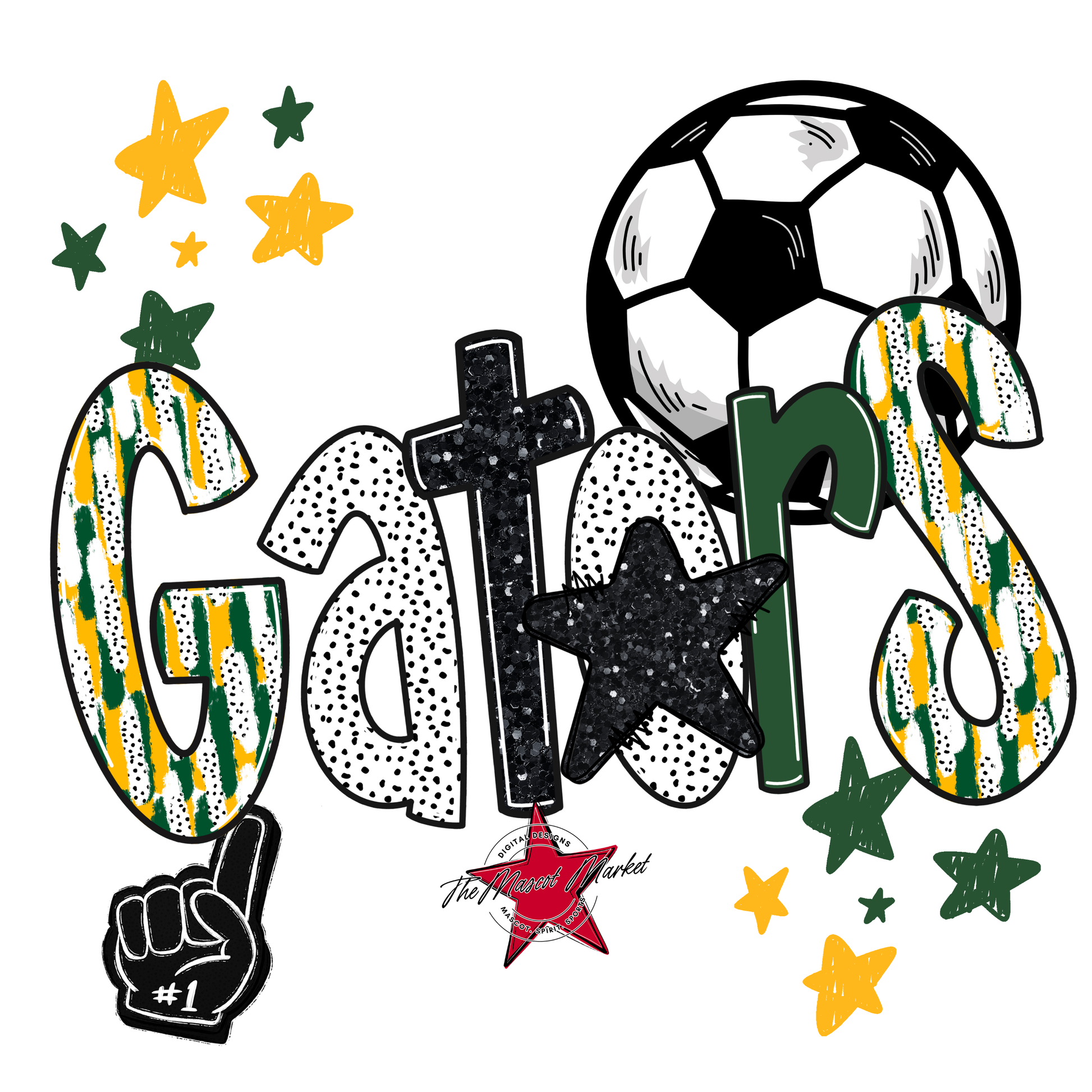 Gators Soccer Scrape-Green-Yellow