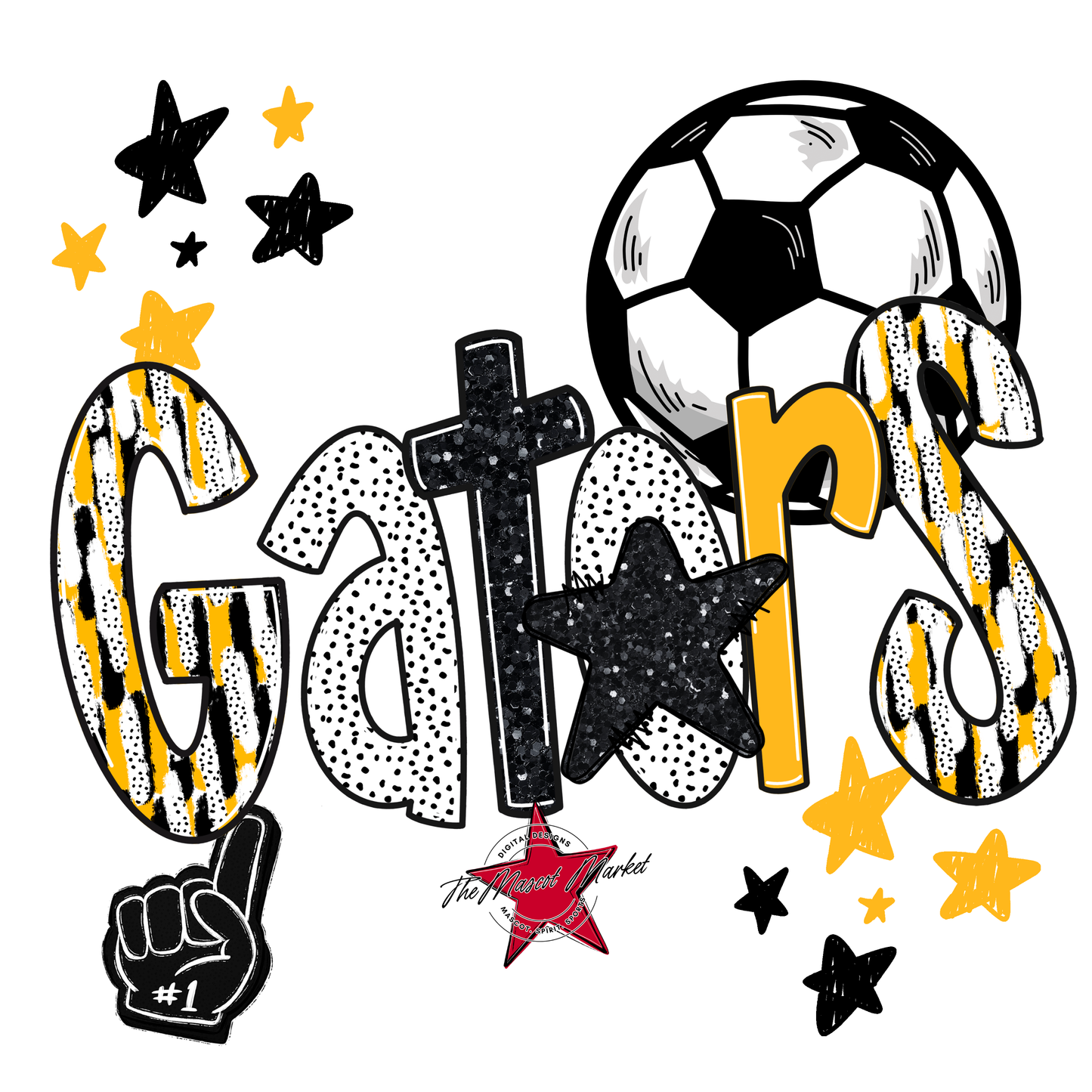 Gators Soccer Scrape-Yellow