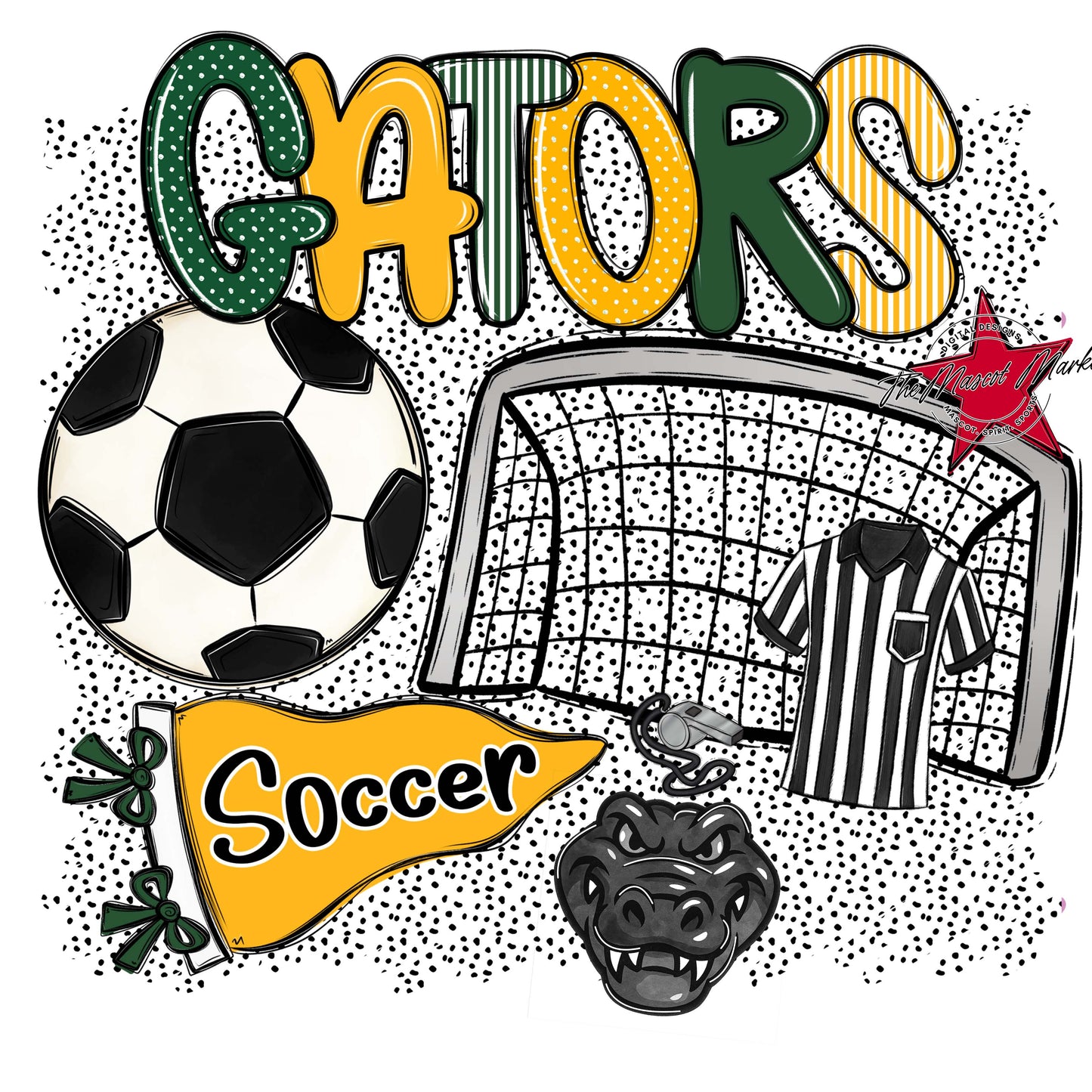 Gators Soccer Spirit-Green & Yellow
