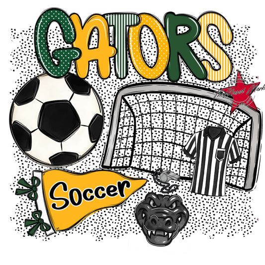 Gators Soccer Spirit-Green & Yellow