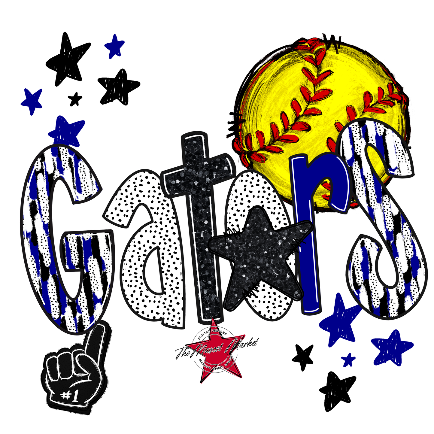 Gators Softball Scrape-Blue