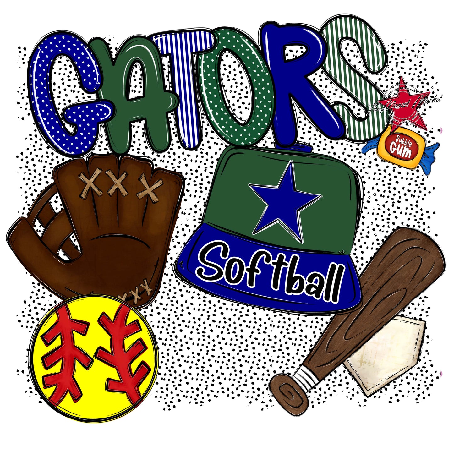 Gators Softball Spirit-Blue & Green
