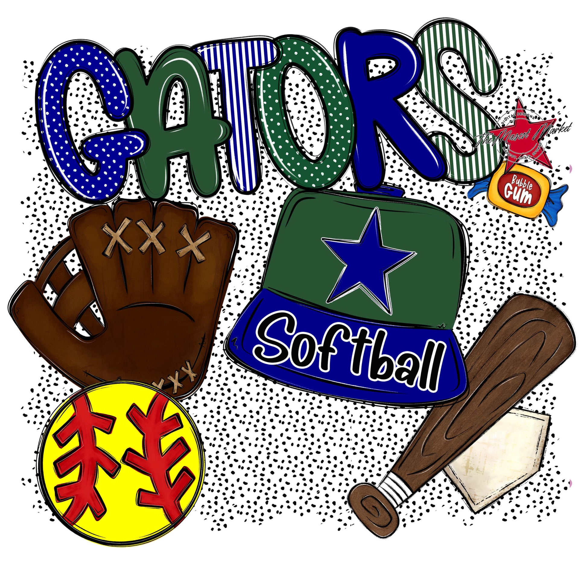 Gators Softball Spirit-Blue & Green
