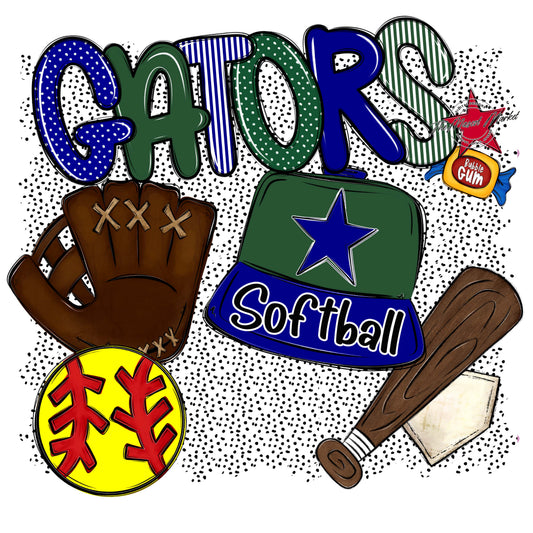 Gators Softball Spirit-Blue & Green