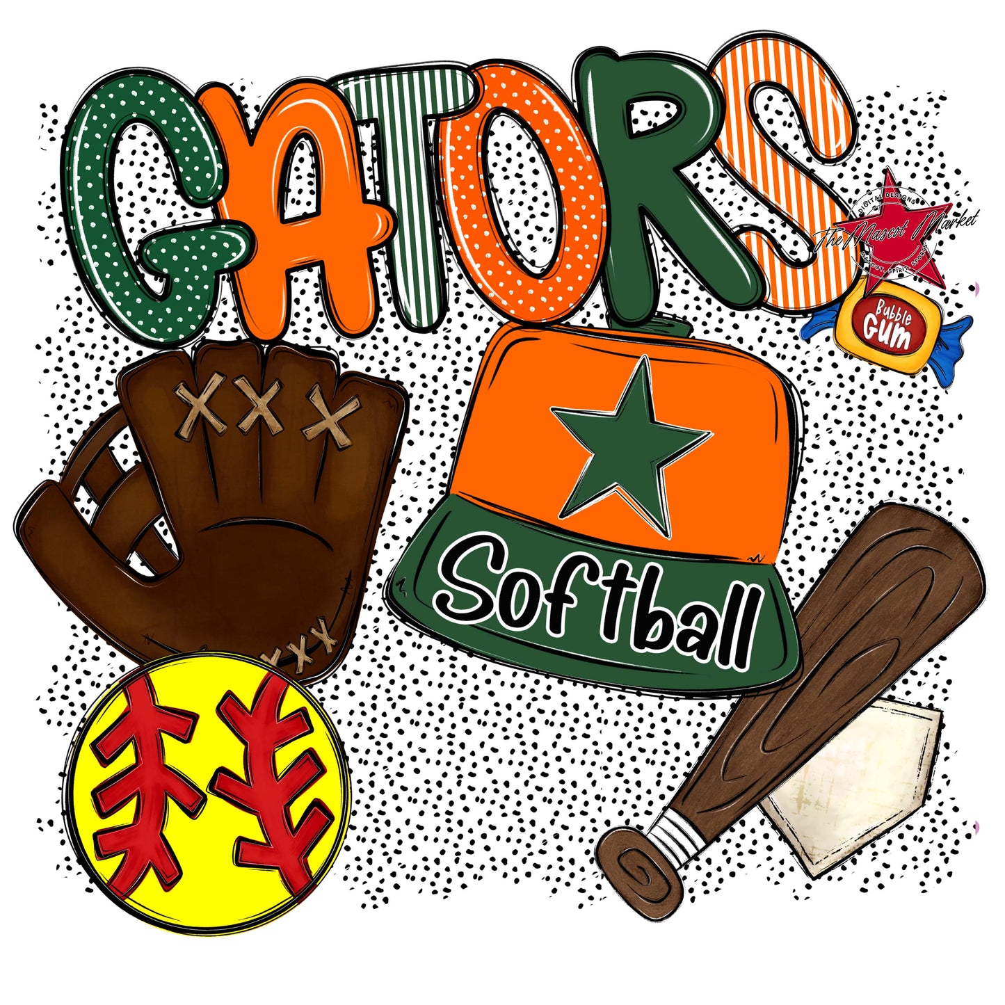 Gators Softball Spirit-Green & Orange