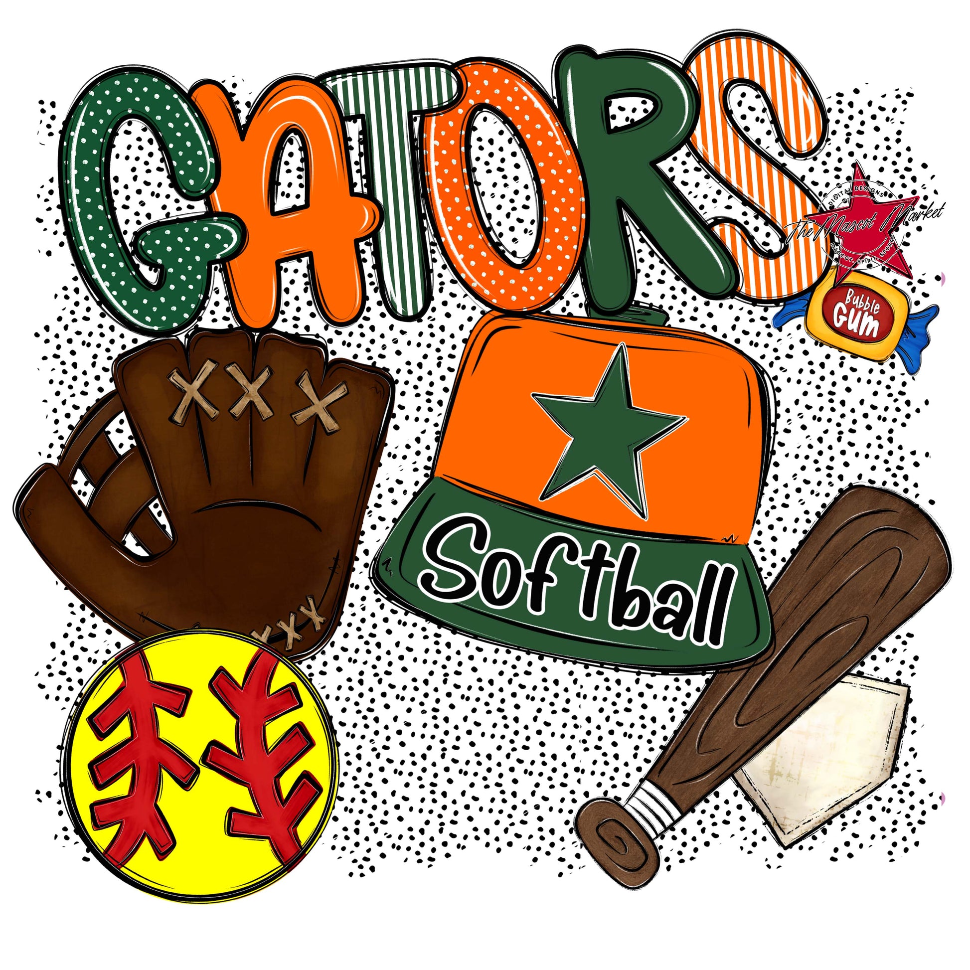 Gators Softball Spirit-Green & Orange