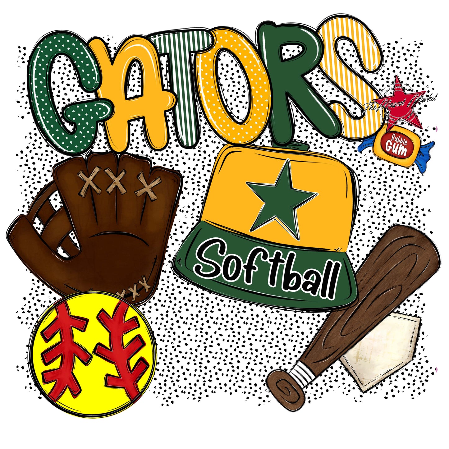 Gators Softball Spirit-Green & Yellow