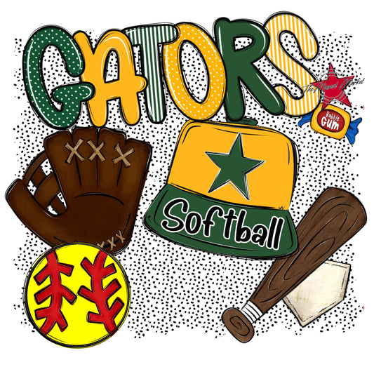Gators Softball Spirit-Green & Yellow