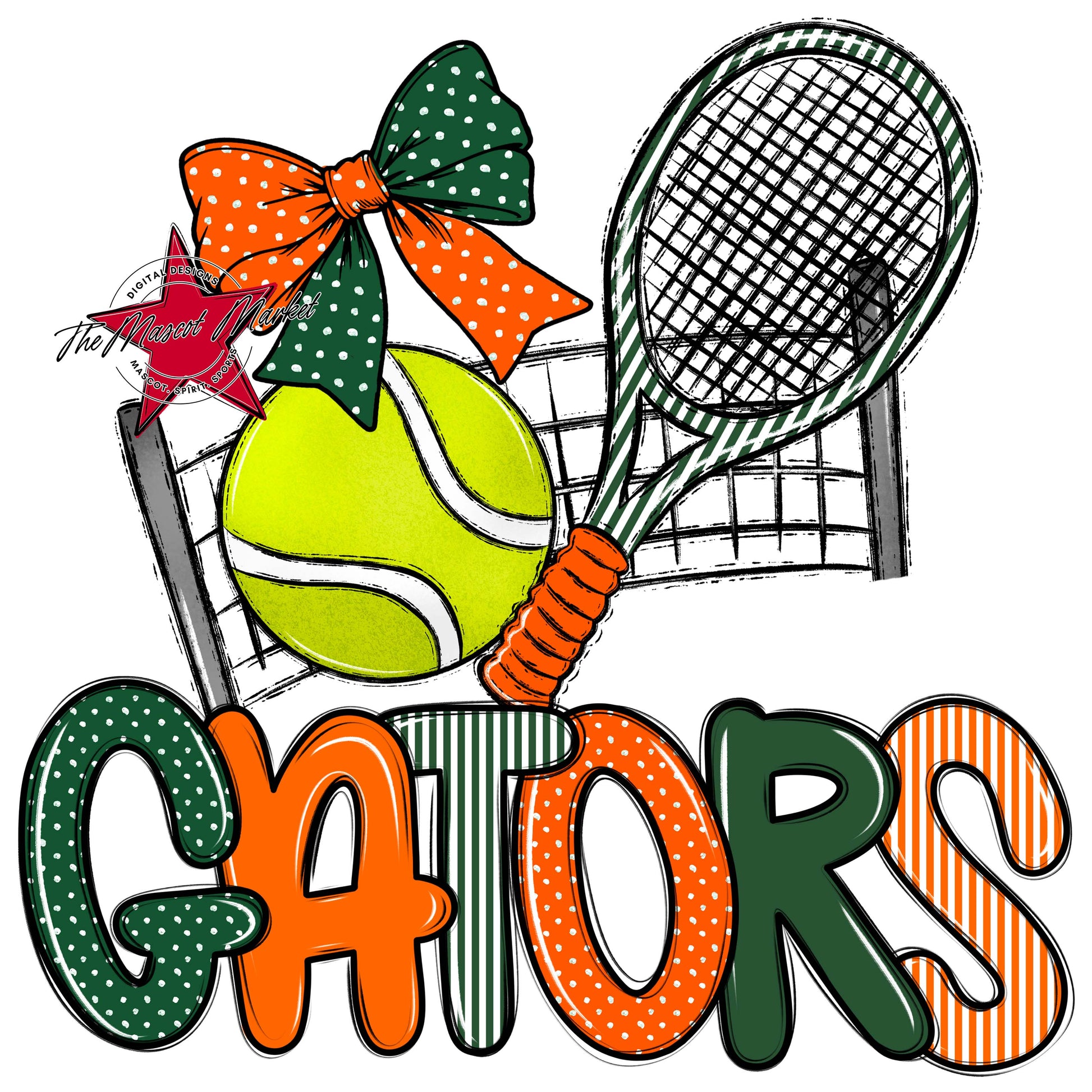 Gators Tennis Spirit Design-Green & Orange
