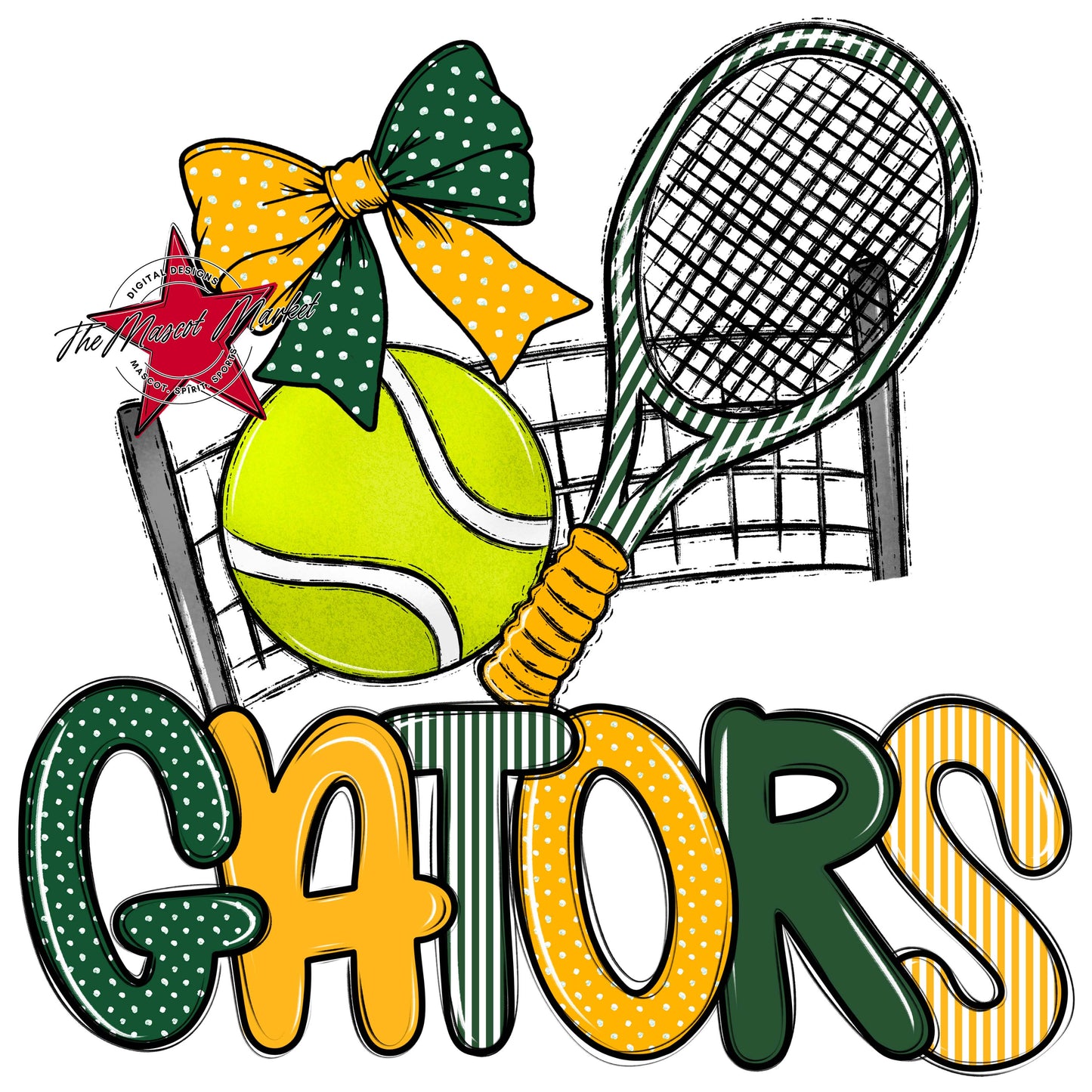 Gators Tennis Spirit Design-Green & Yellow