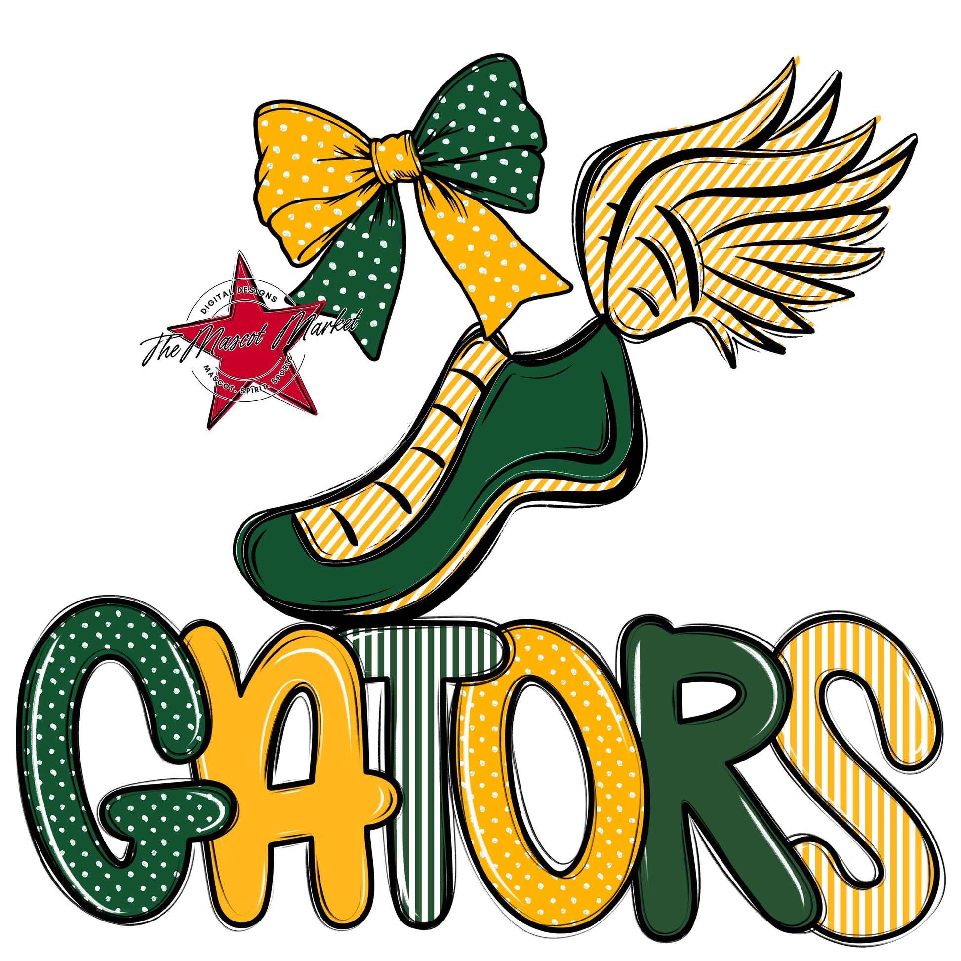 Gators Track Spirit Design-Green & Yellow